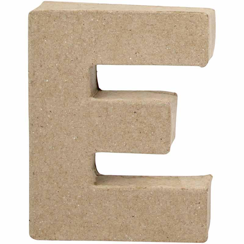 Pappbokstav, E, H: 10 cm, B: 7,5 cm, tjocklek 1,7 cm, 1 st. E