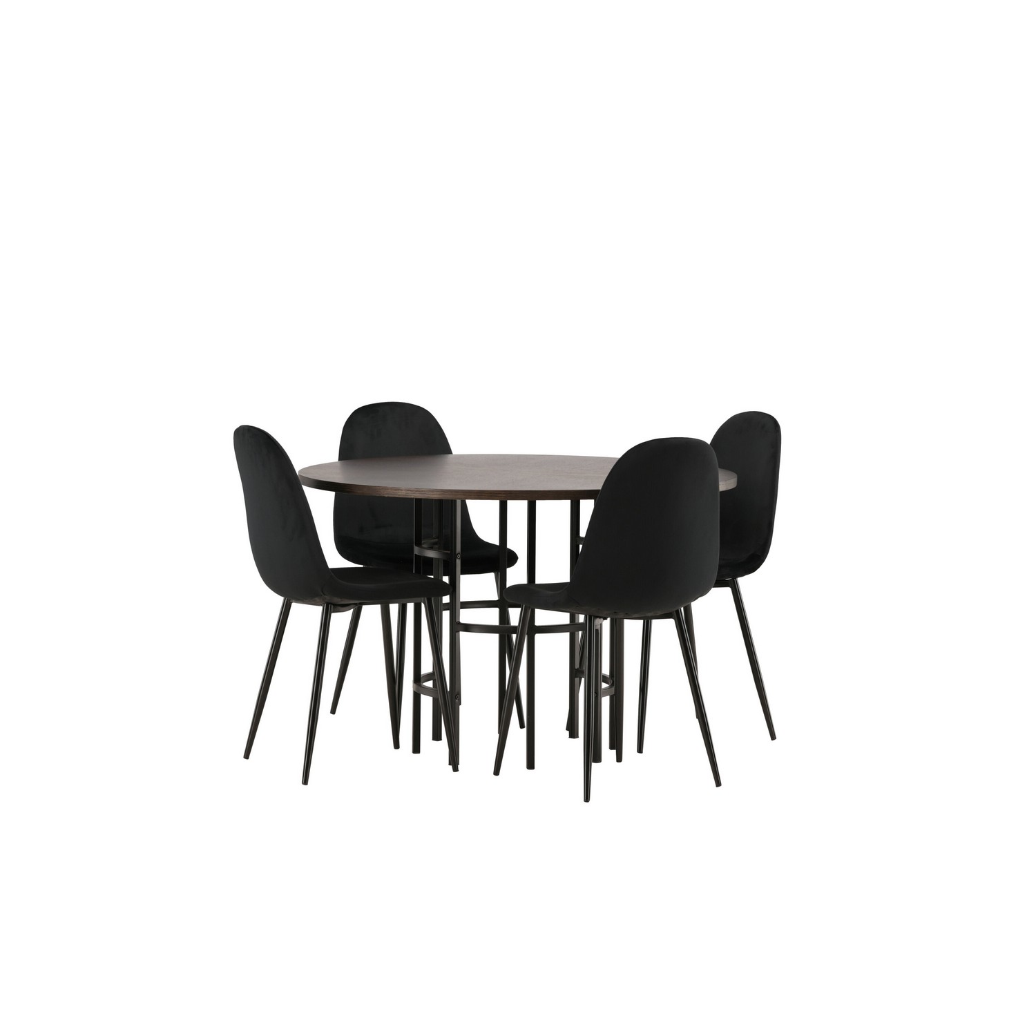Spisegruppe Venture Home Copenhagen med 4 Polar Stoler Fløyel