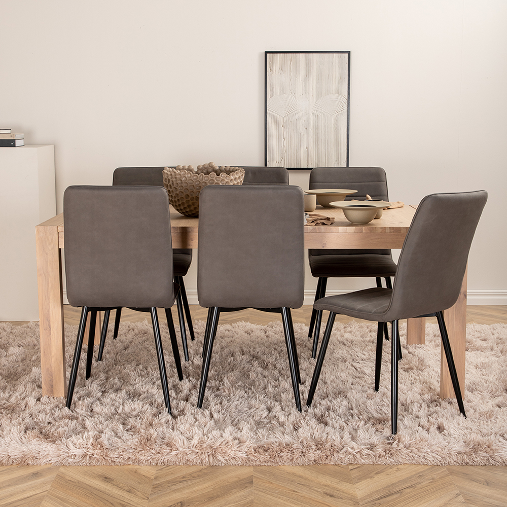 Spisegruppe Venture Home Shy med 6 Walerina Stoler Mikrofiber