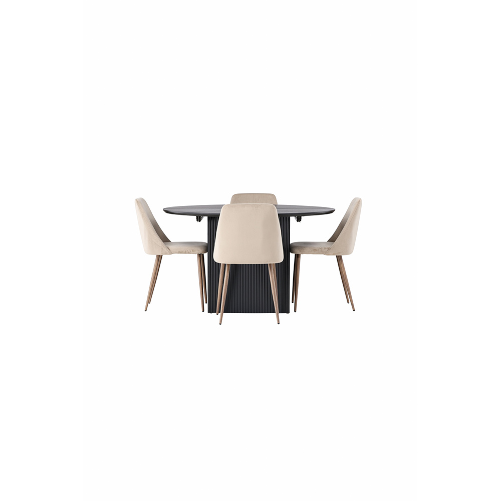 Spisegruppe Venture Home Matilda med 4 Night Fløyel Stoler