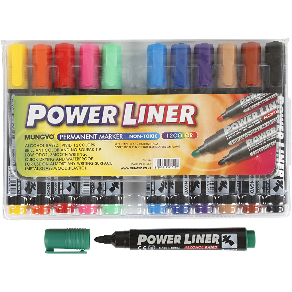 Power Liner Creativ Company Ass Farger Strek 1,5-3 mm 12 Stk/1 Pk