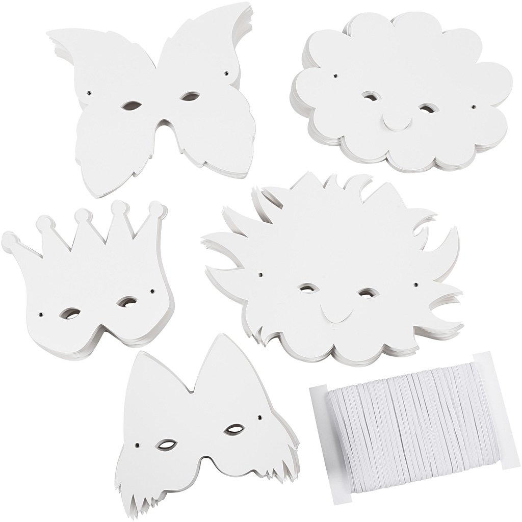 Masker Creativ Company Fantasimasker Hvit 5x20 stk/1 Pk