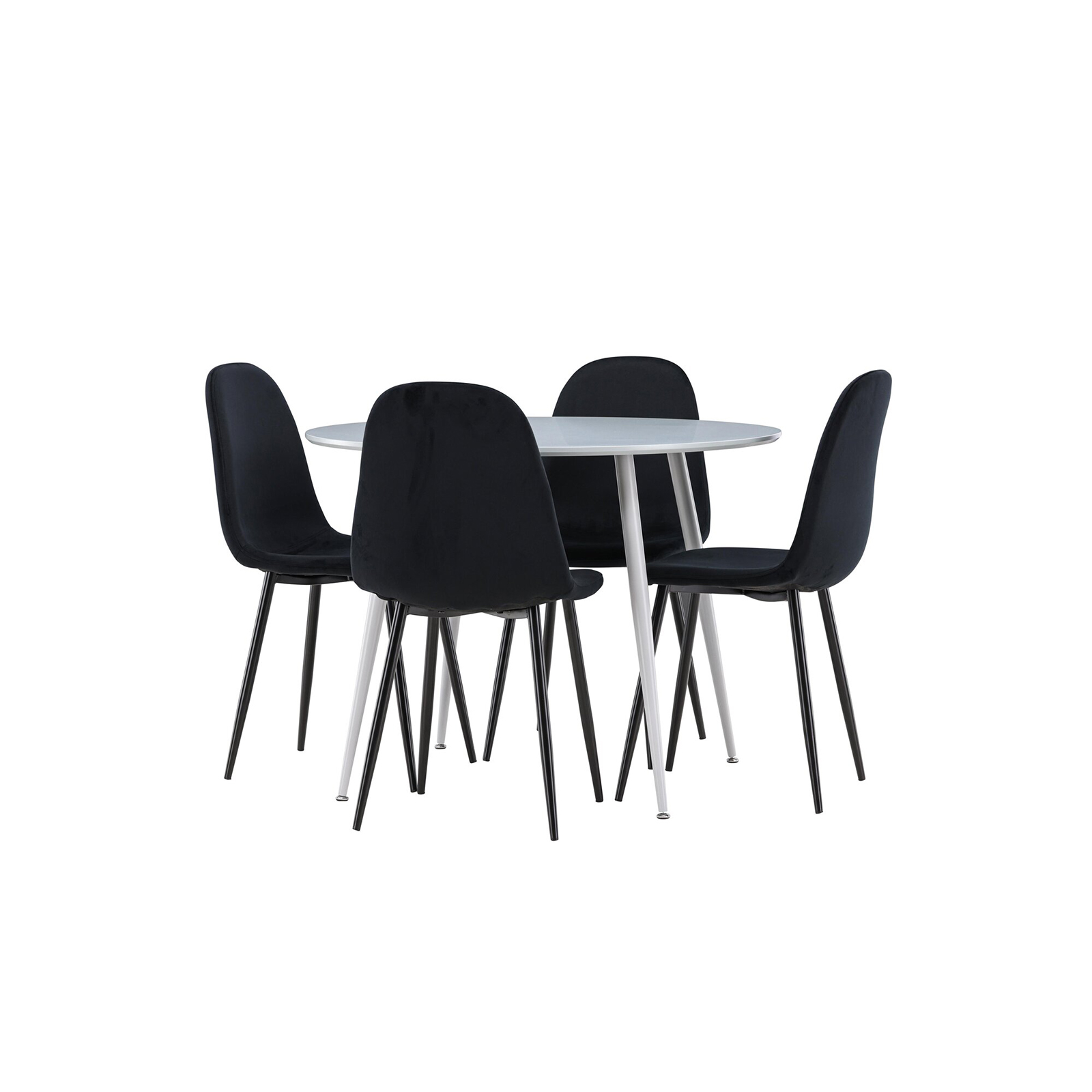 Spisegruppe Venture Home Plaza Ø100 med 4 stk Polar Stoler Fløyel