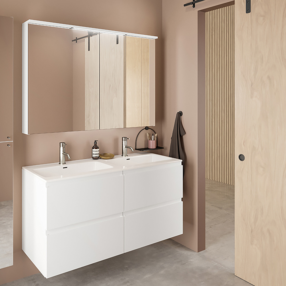 Speilskap FOSSBAD B120 D12 med Lystopp 60 + 60