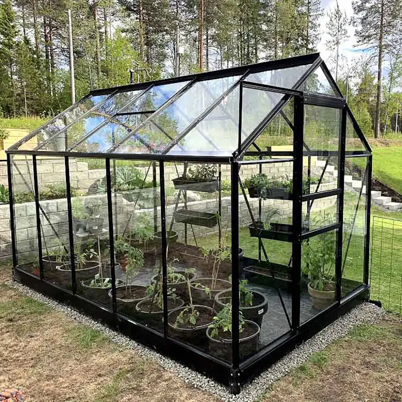 Drivhus Lykke PC 62 m2 Sort