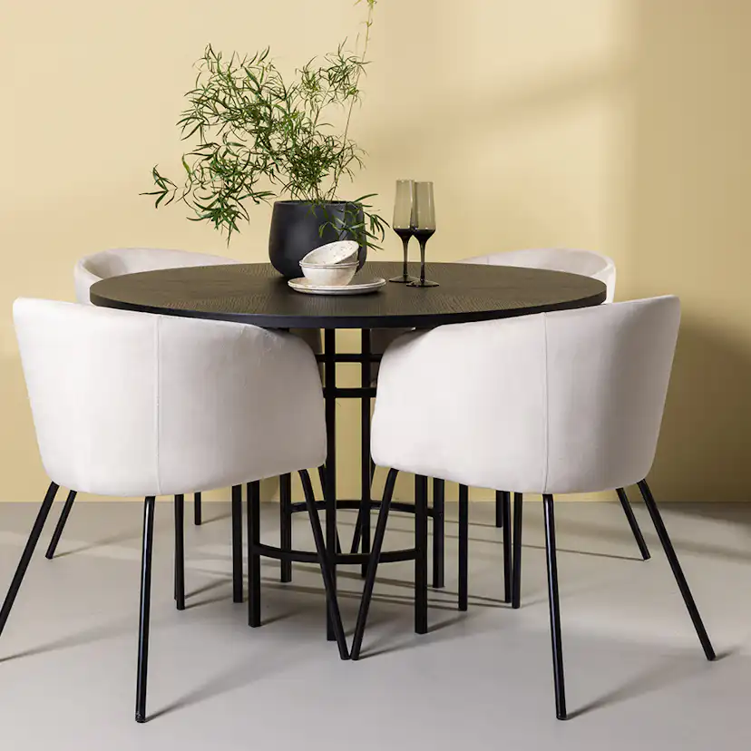 Spisegruppe Venture Home Copenhagen Ø 115 cm med 4 Berit Stoler