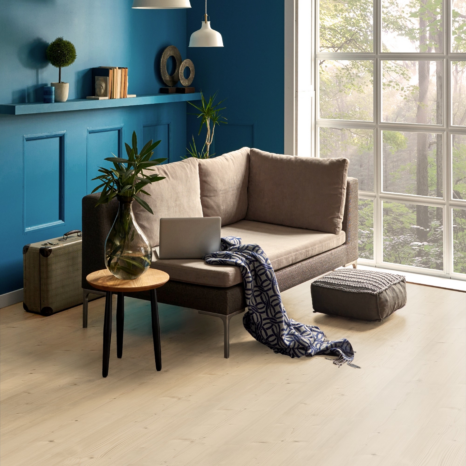 Hybridgulv North Wood Sol Hvit Gran