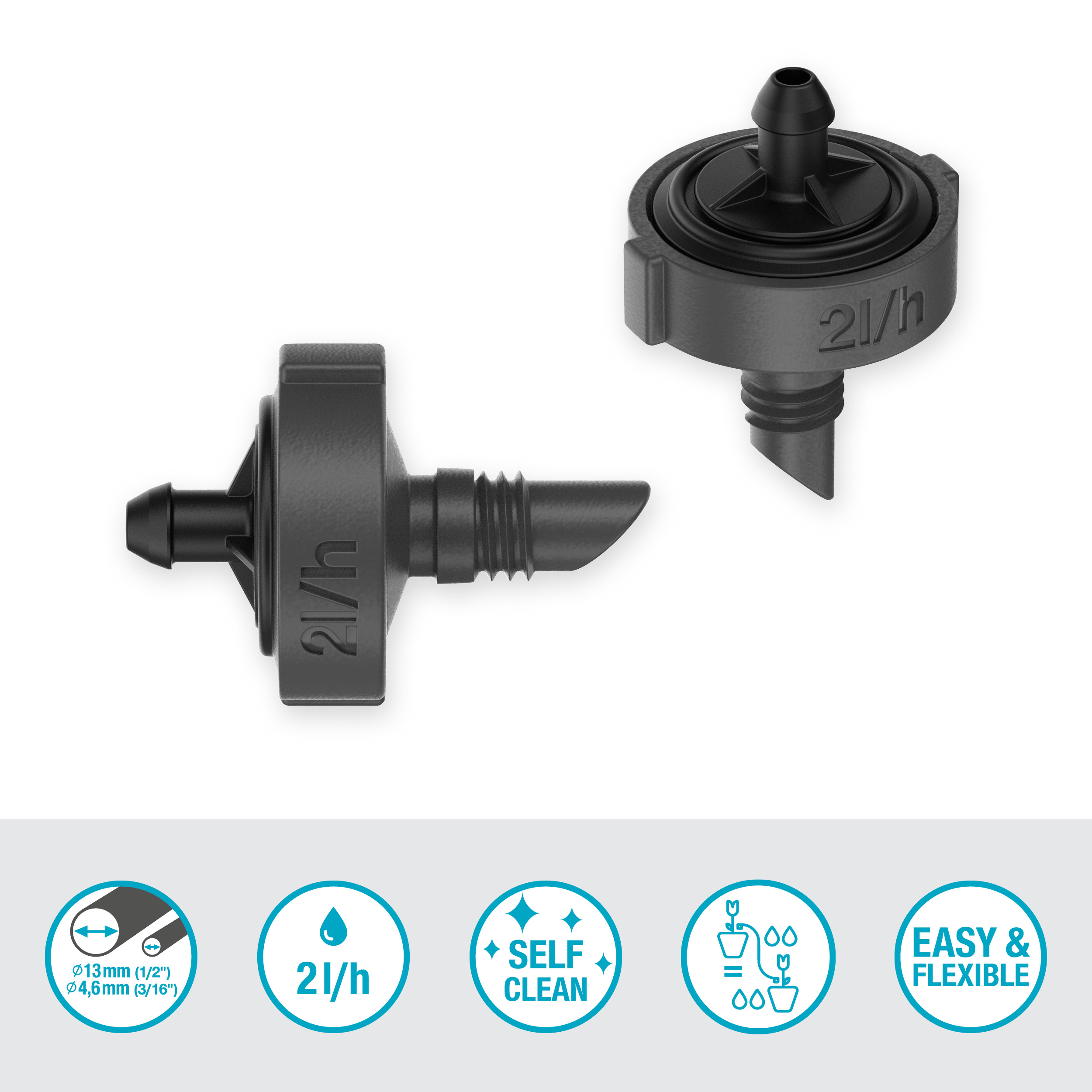 Dryppfordeler Gardena Micro-Drip 2 l/h Trykkregulerende