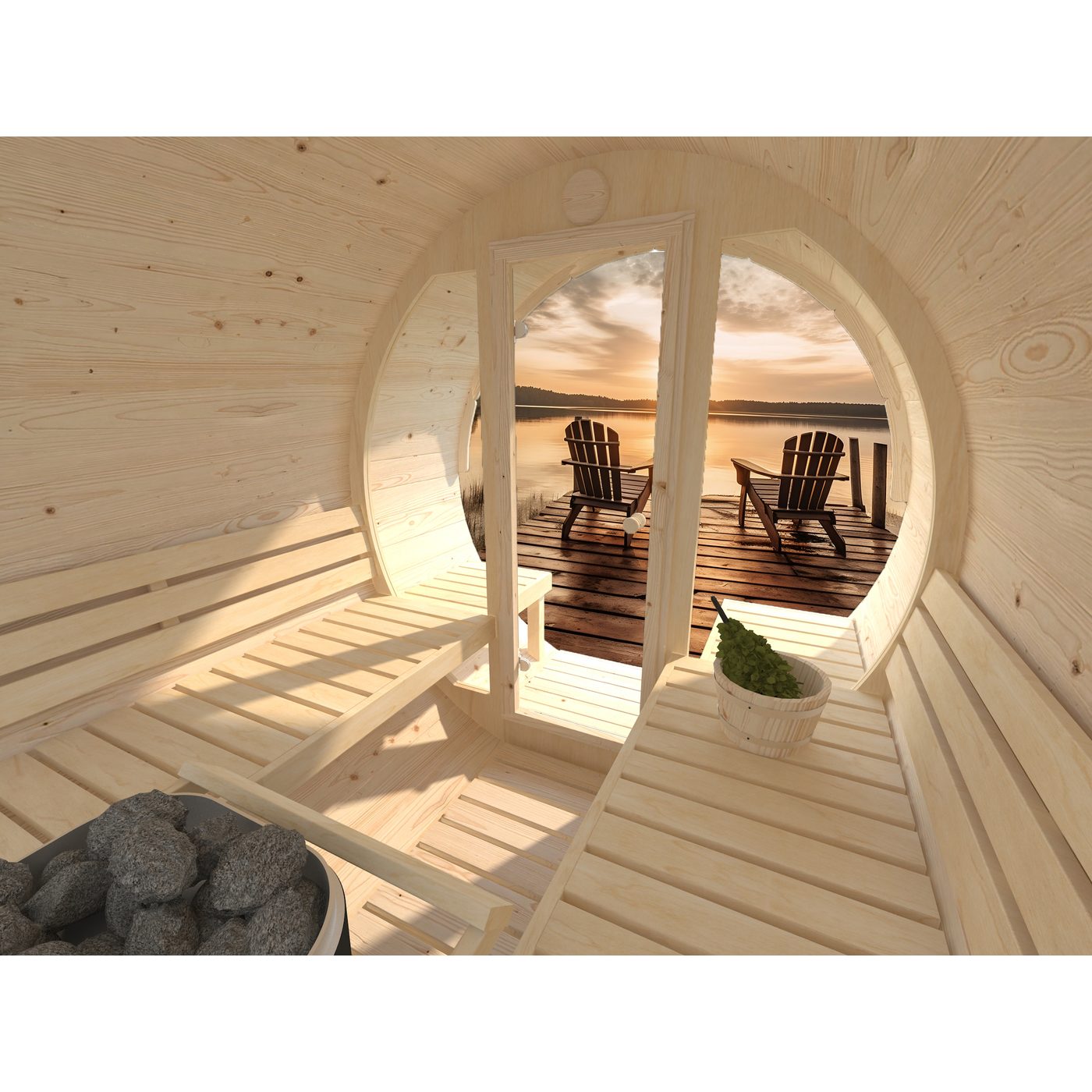 Badstuhus Palmako Anita 1,3 + 0,7 m2 m/Glassfront