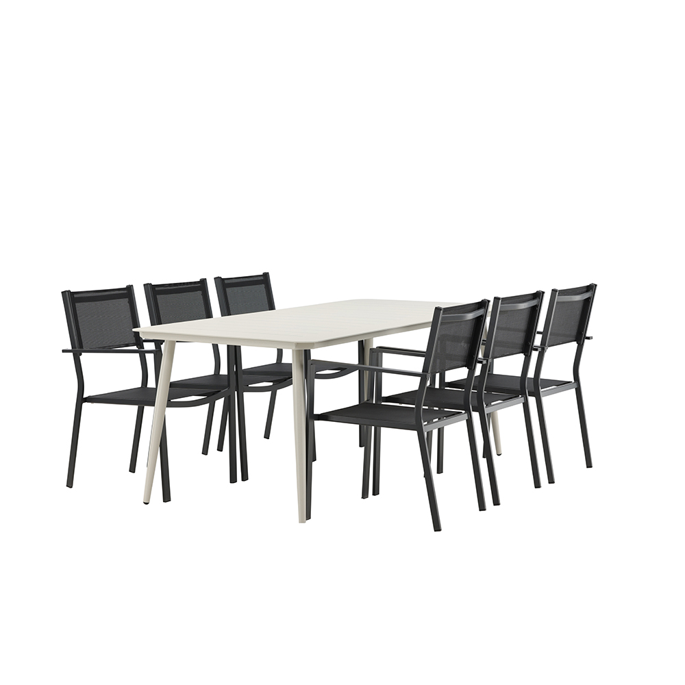 Spisegruppe Venture Home Lina med 6 Copacabana Stoler