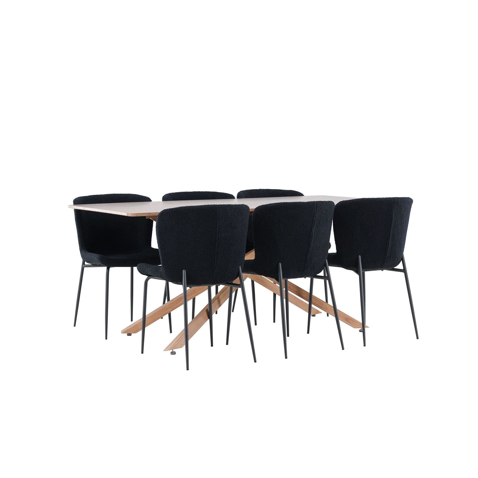 Spisegruppe Venture Home Piazza 180 med 6 stk Modesto Stoler Teddy