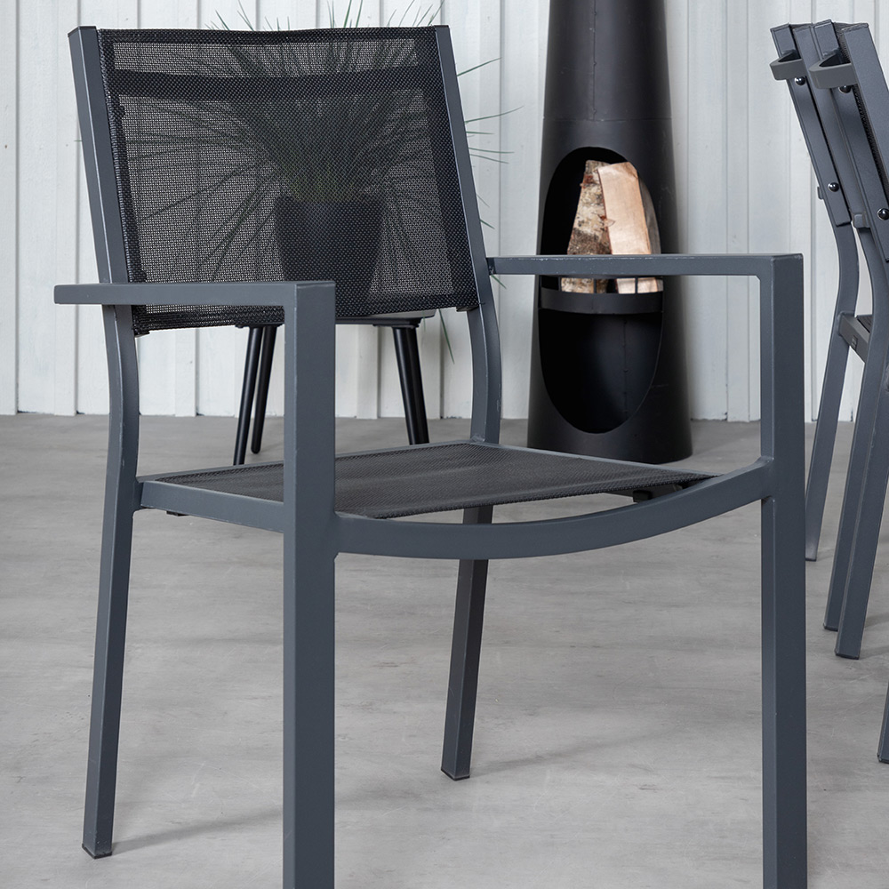 Spisegruppe Venture Home King med 6 Curz Stablebare Spisestoler