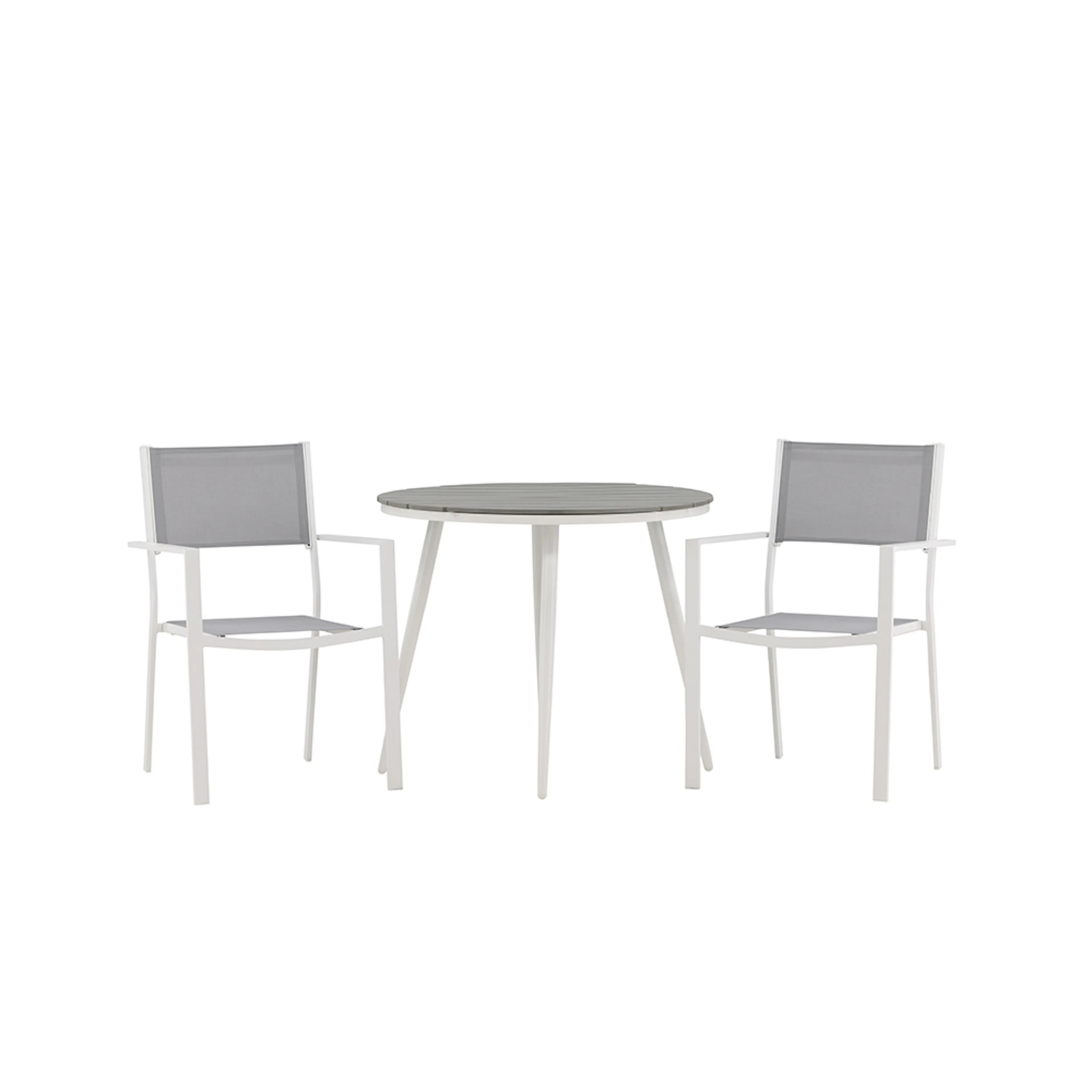 Break - Dining Table Round- White / Grey - Alu / Aintwood - Grå/Hvit