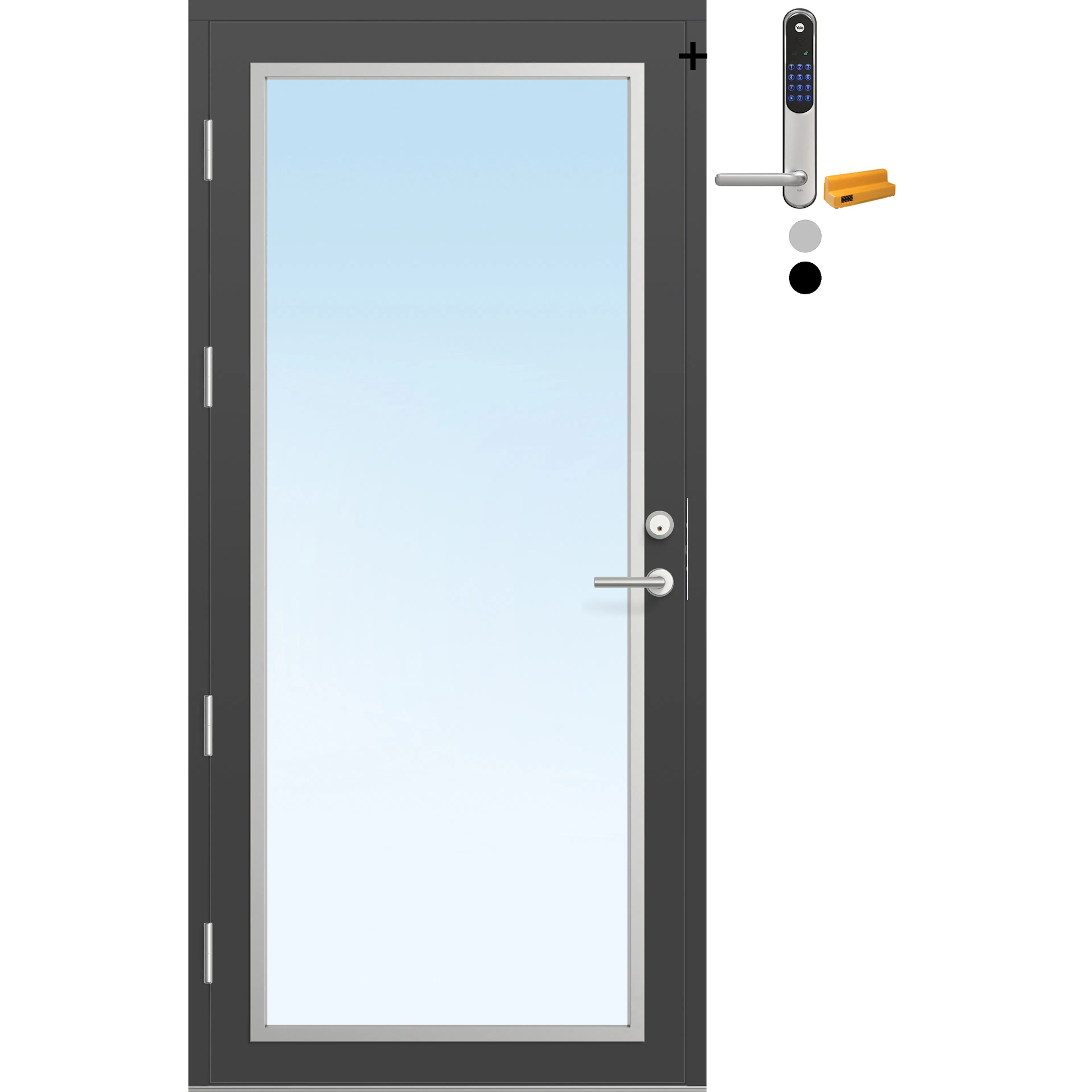 Ytterdør Bygg1 Fjell 11 Klarglass med Yale Doorman Classic Home