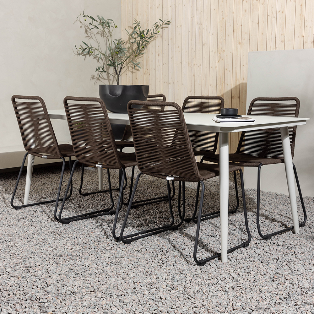 Spisegruppe Venture Home Lina Bord med 6 Lindos Stoler