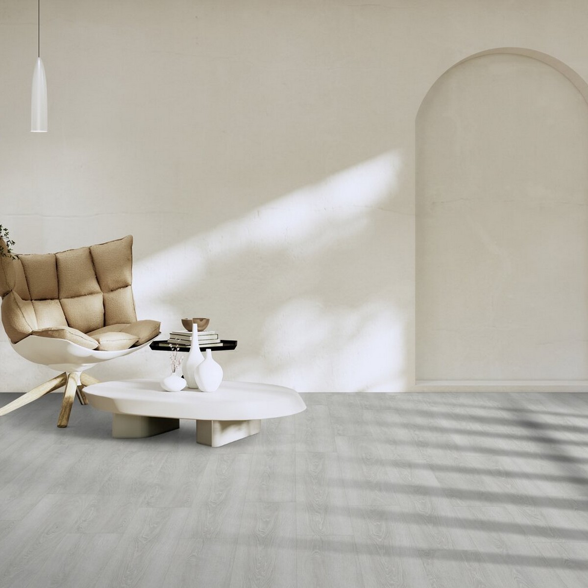 Vinylgulv Gerflor Virtuo 55 Rigid Acoustic Bohem Light Grey - Eir