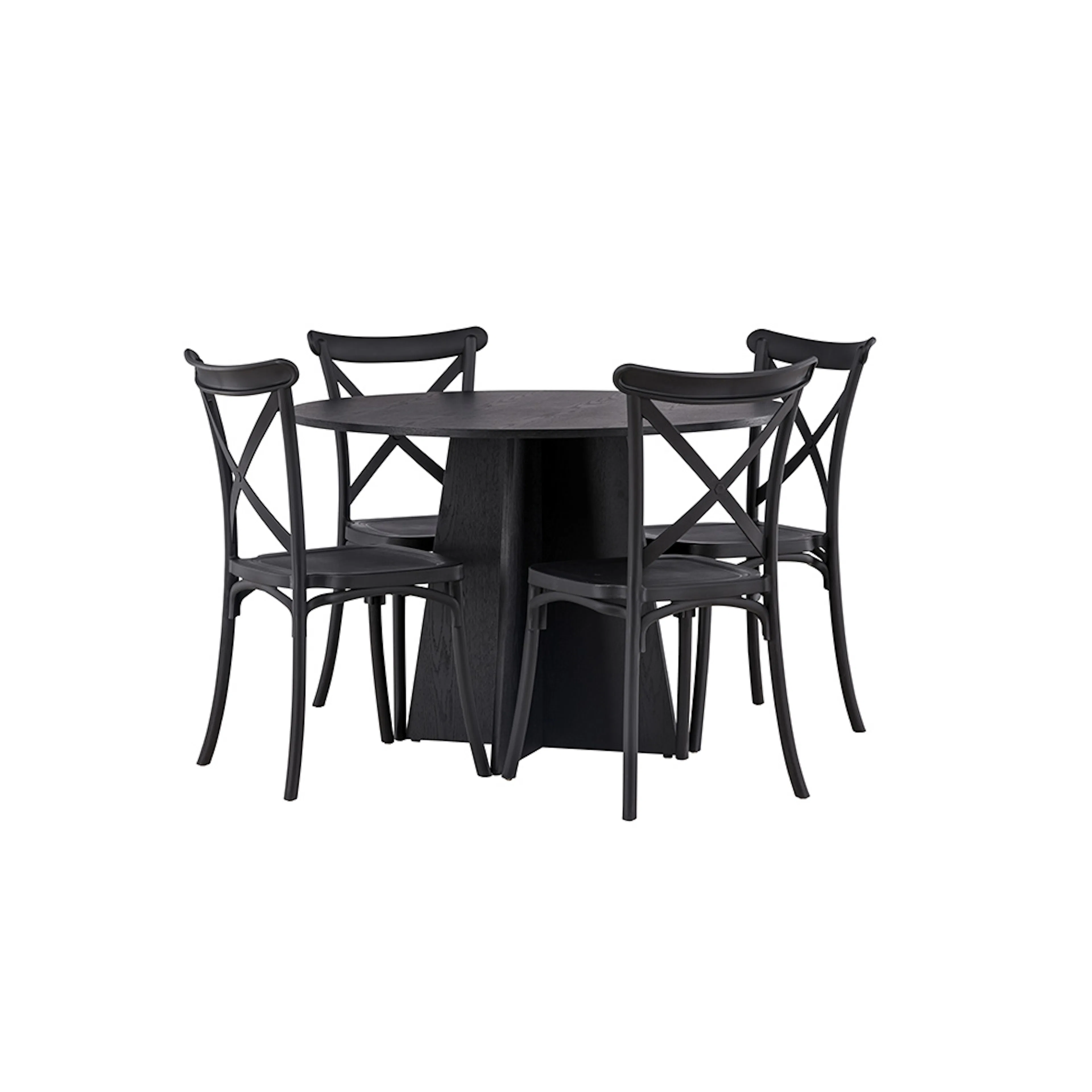 Spisegruppe Venture Home Bootcut Ø110 cm med 4 Crosett Stoler