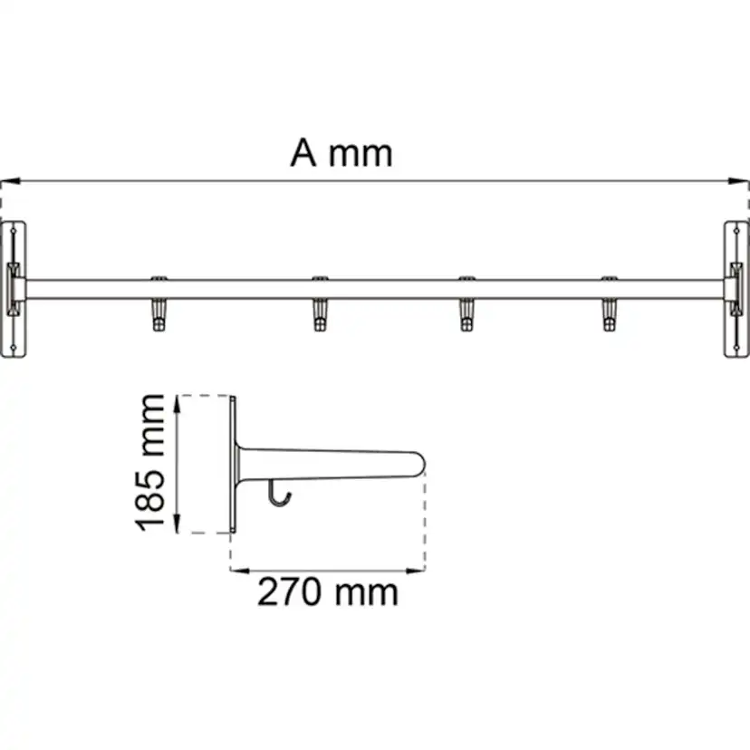 Hattehylle Habo Elegant 100 cm