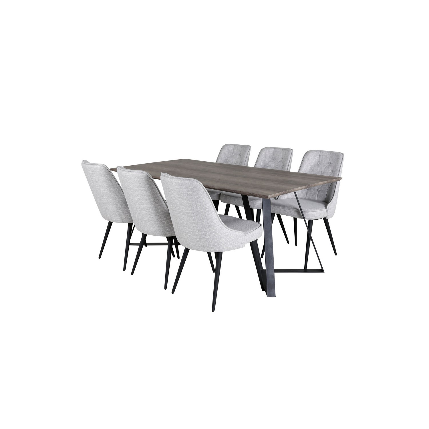 Spisegruppe Venture Home Madde med 6 Vera Stoler Polyester