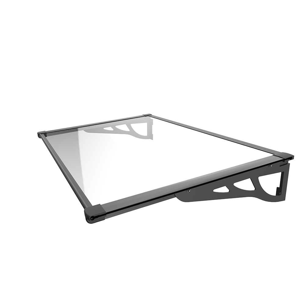 Entrétak Skotte Garden Sort Aluminium Polykarbonat 120x90 cm