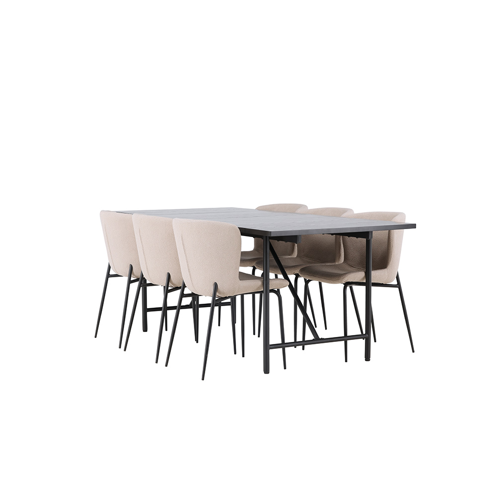 Spisegruppe Venture Home Astrid med 6 Modesto Stoler