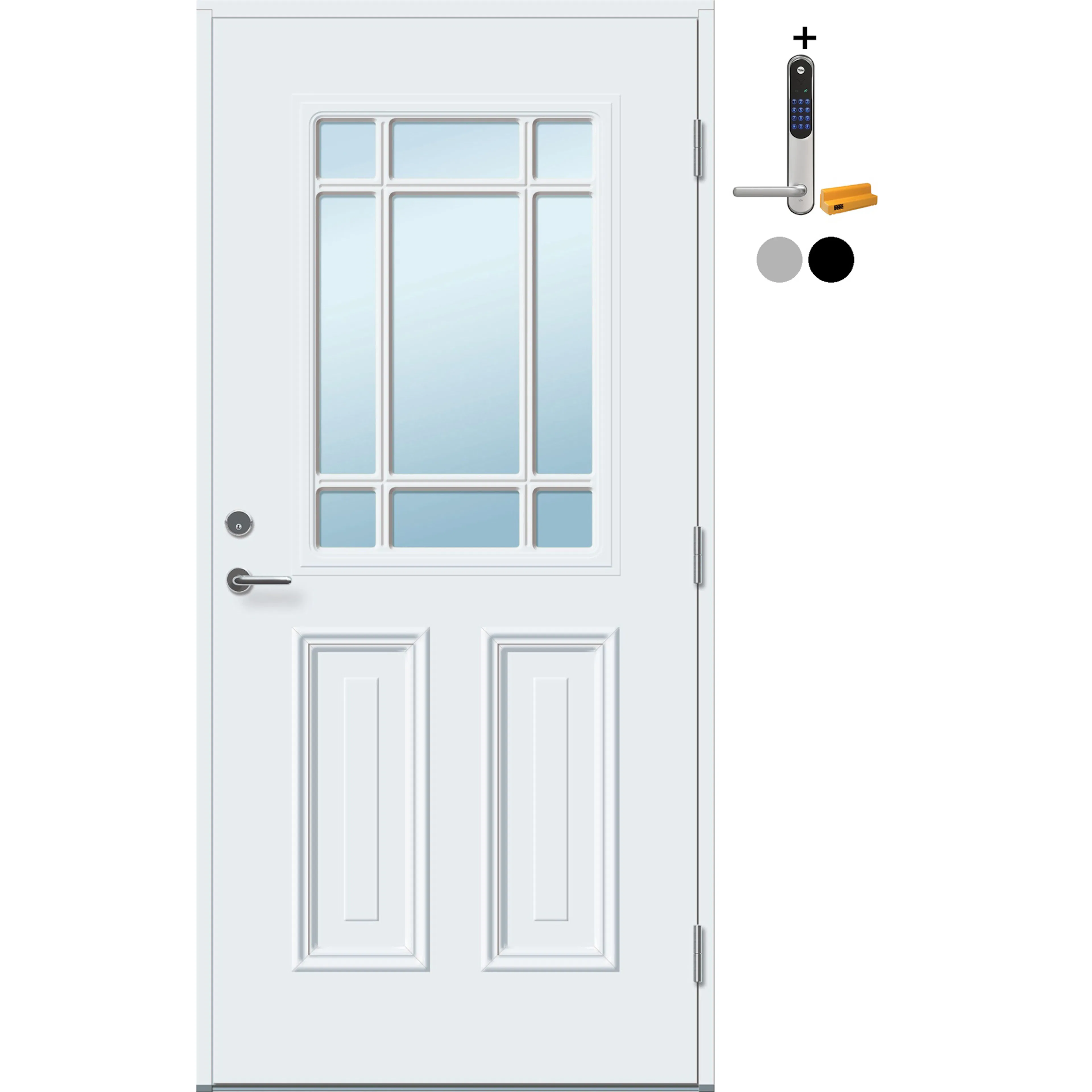 Ytterdør Tundøren Tun 460 Hvit med Yale Doorman Classic Home