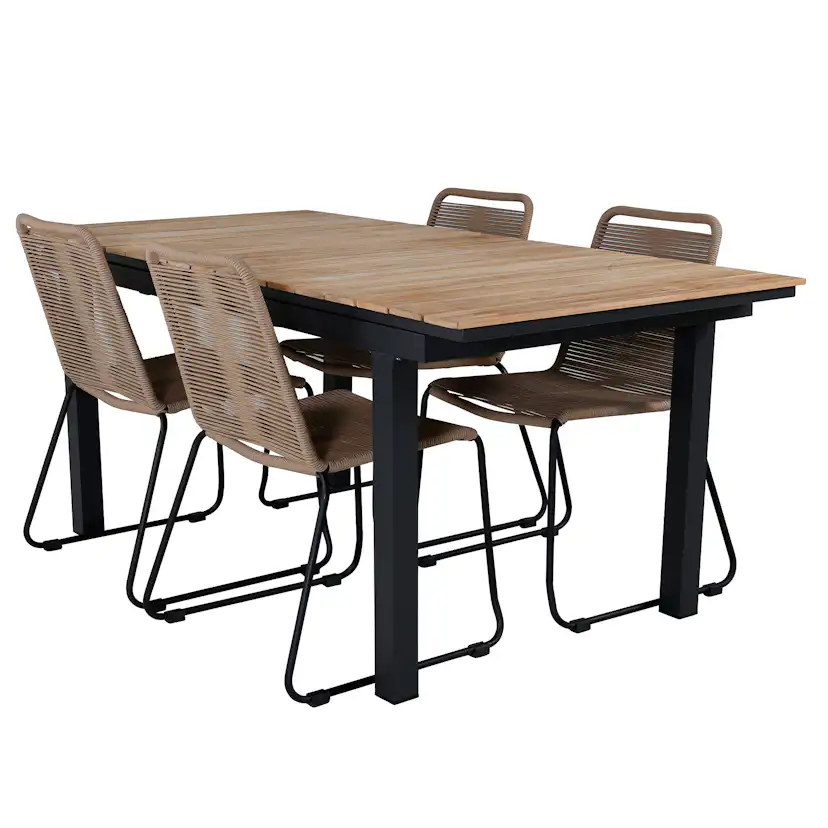 Spisegruppe Venture Home Mendi med 4 Levi Stoler