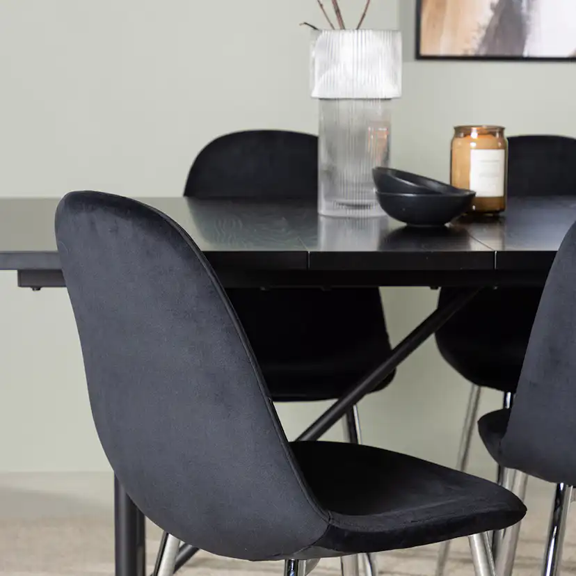 Spisegruppe Venture Home Astrid med 6 Polar Fløyel Stoler