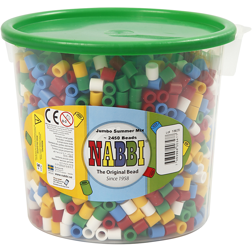 Rørperler Creativ Company Str 10x10 mm Hullstr 5,5 mm Jumbo 1 Pk