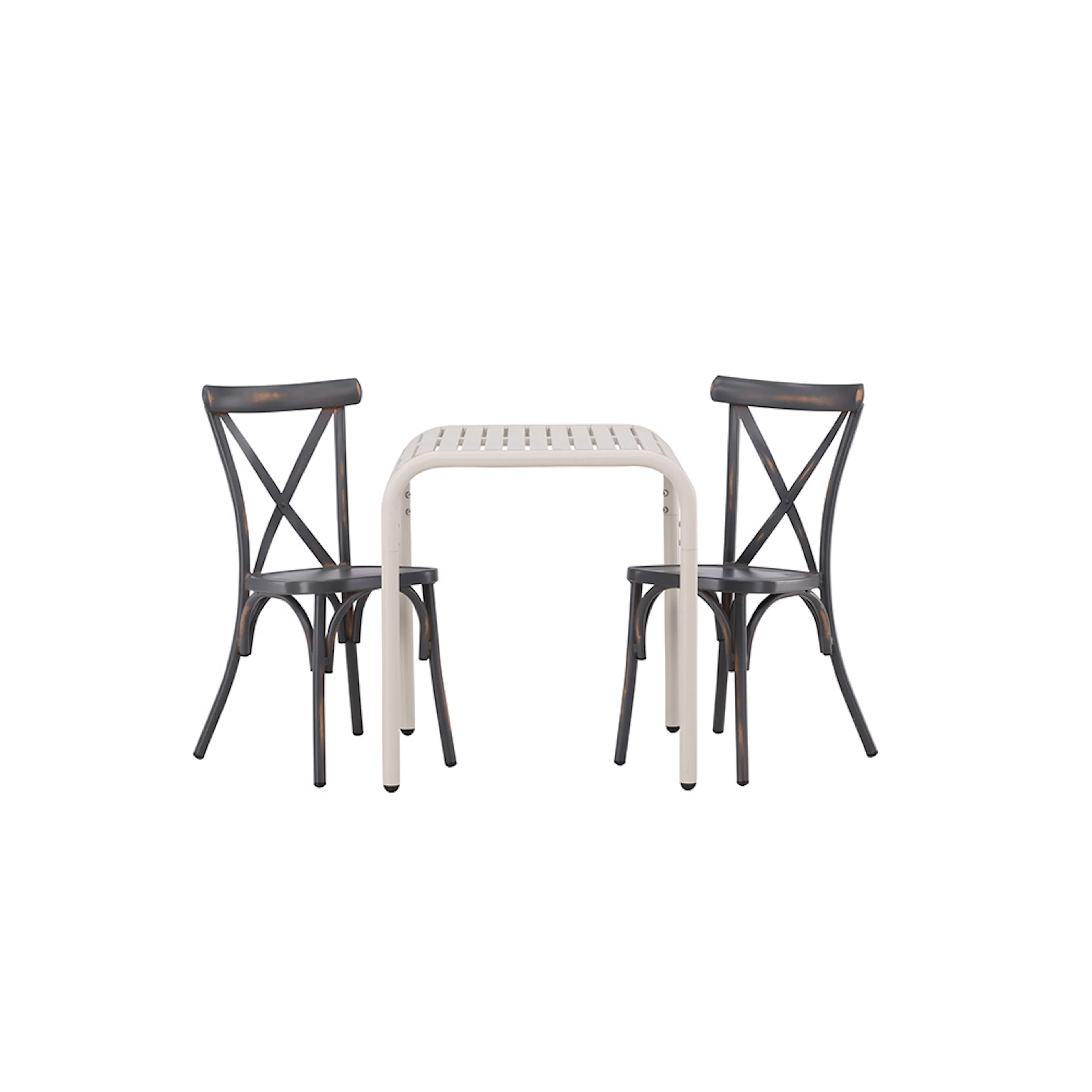 Borneo Cafetable Aluminium - Beige / Kvadrat 70*70* +Tablas Mørkegrå/Beige