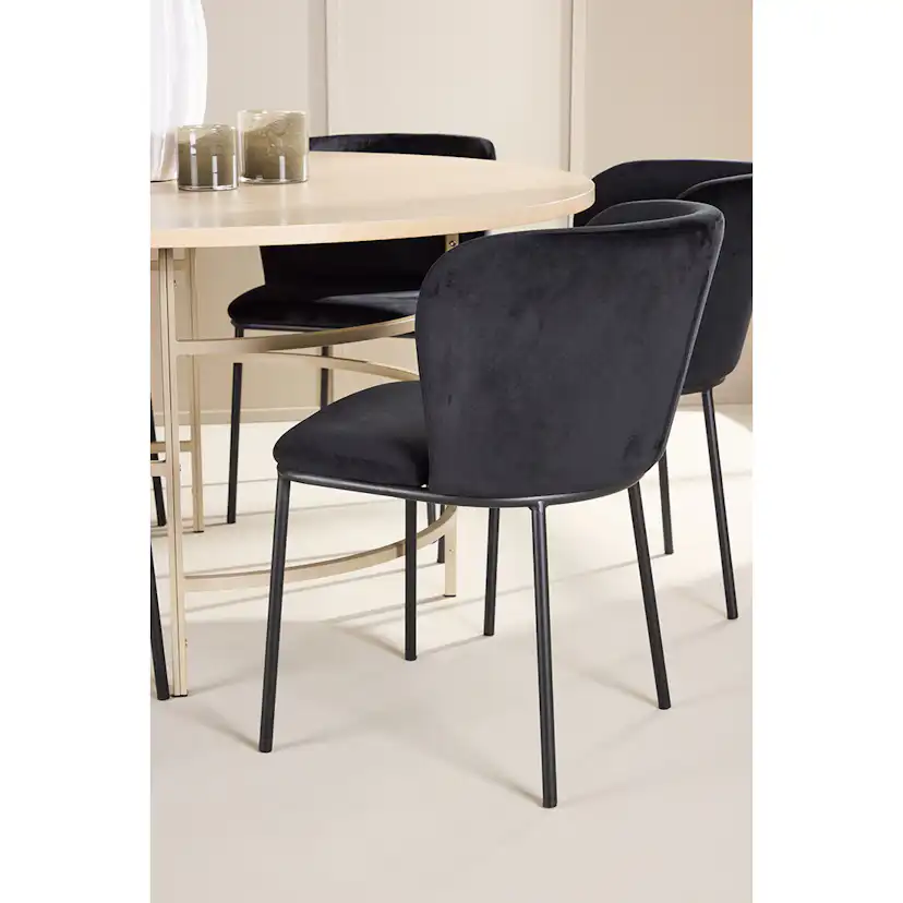 Spisegruppe Venture Home Copenhagen Ø140 cm med 6st Edina Spisestoler