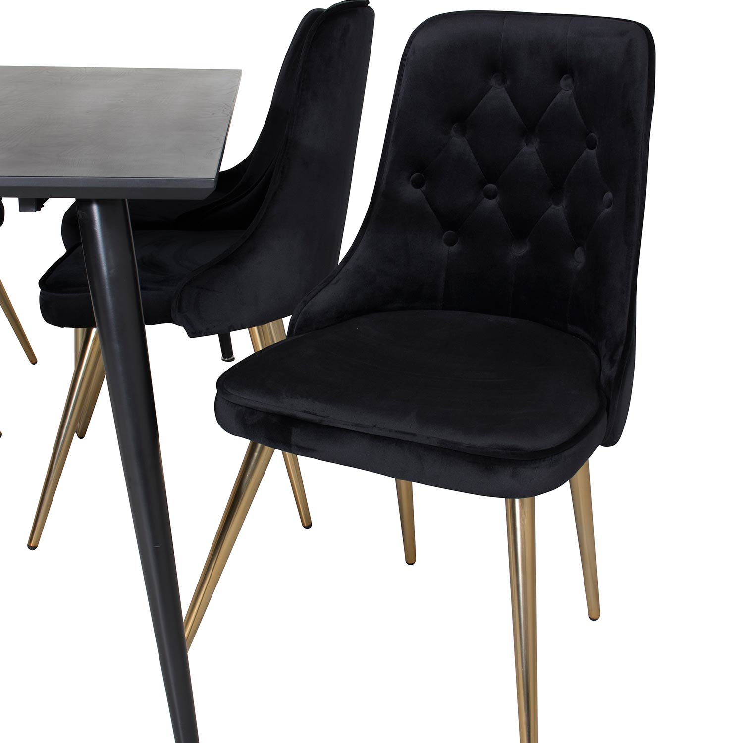 Spisegruppe Venture Home Dipp med 6 Velvet Deluxe Fløyel Stoler