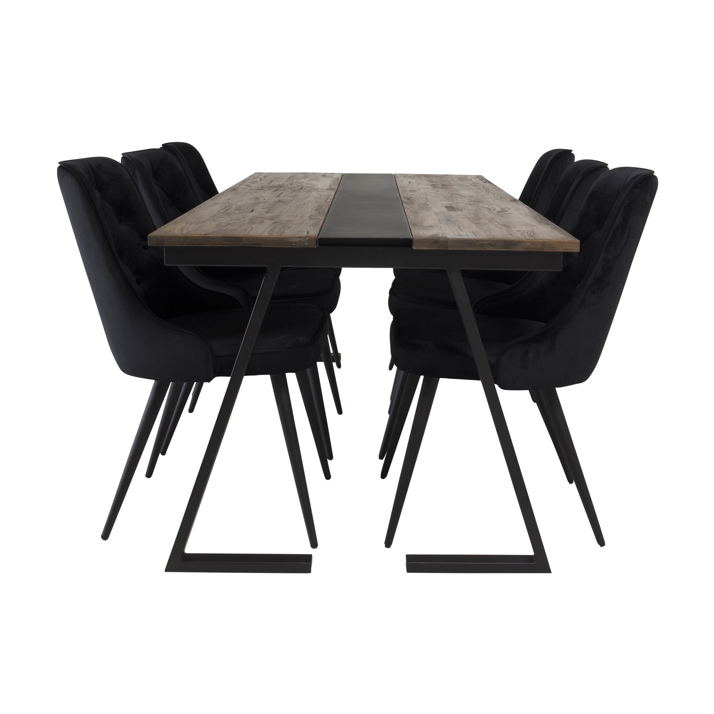 Spisegruppe Venture Home Jane med 6 Vera Stoler Fløyel