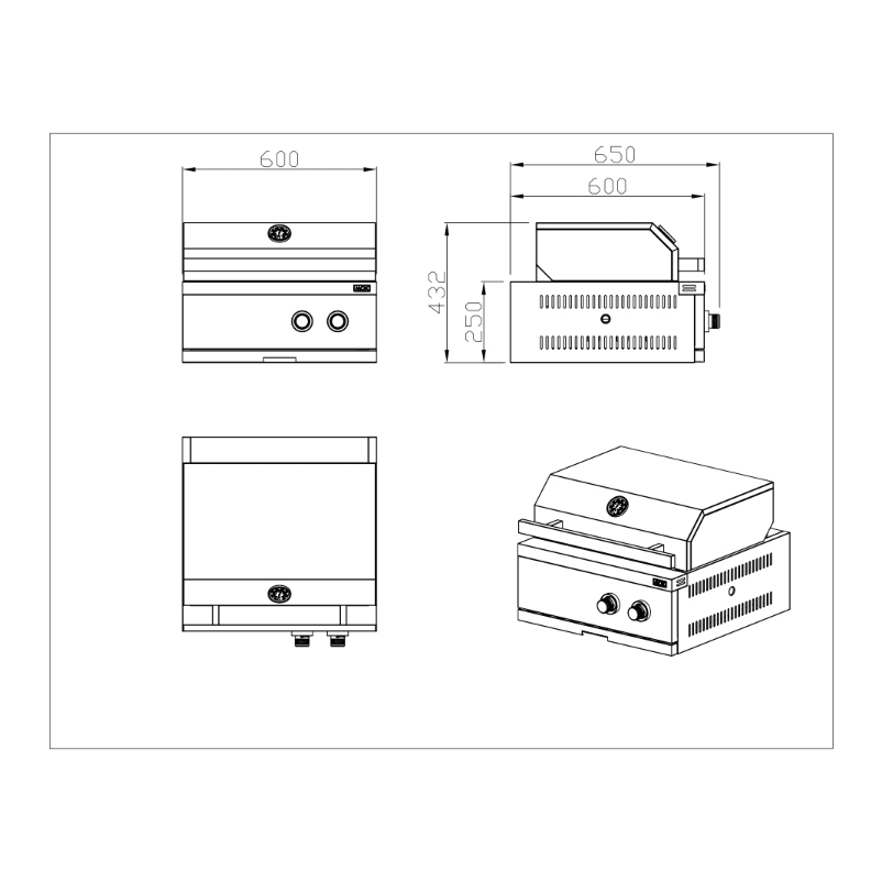Gassgrill Myoutdoorkitchen Nordic Line Integrerbar 2 Brennere