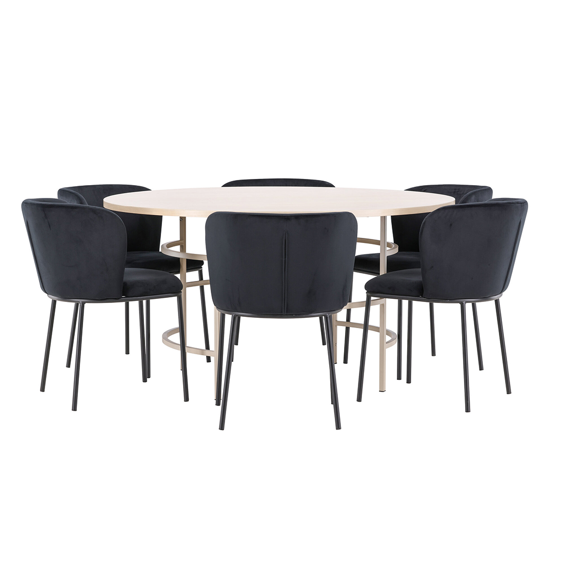 Spisegruppe Venture Home Copenhagen Ø140 cm med 6st Edina Spisestoler