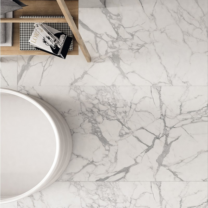 Klinker Ceramiche Keope Elements Lux Calacatta Hvit 30x60 cm