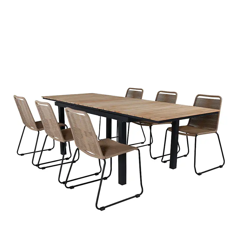 Spisegruppe Venture Home Mendi med 6 Levi Stoler