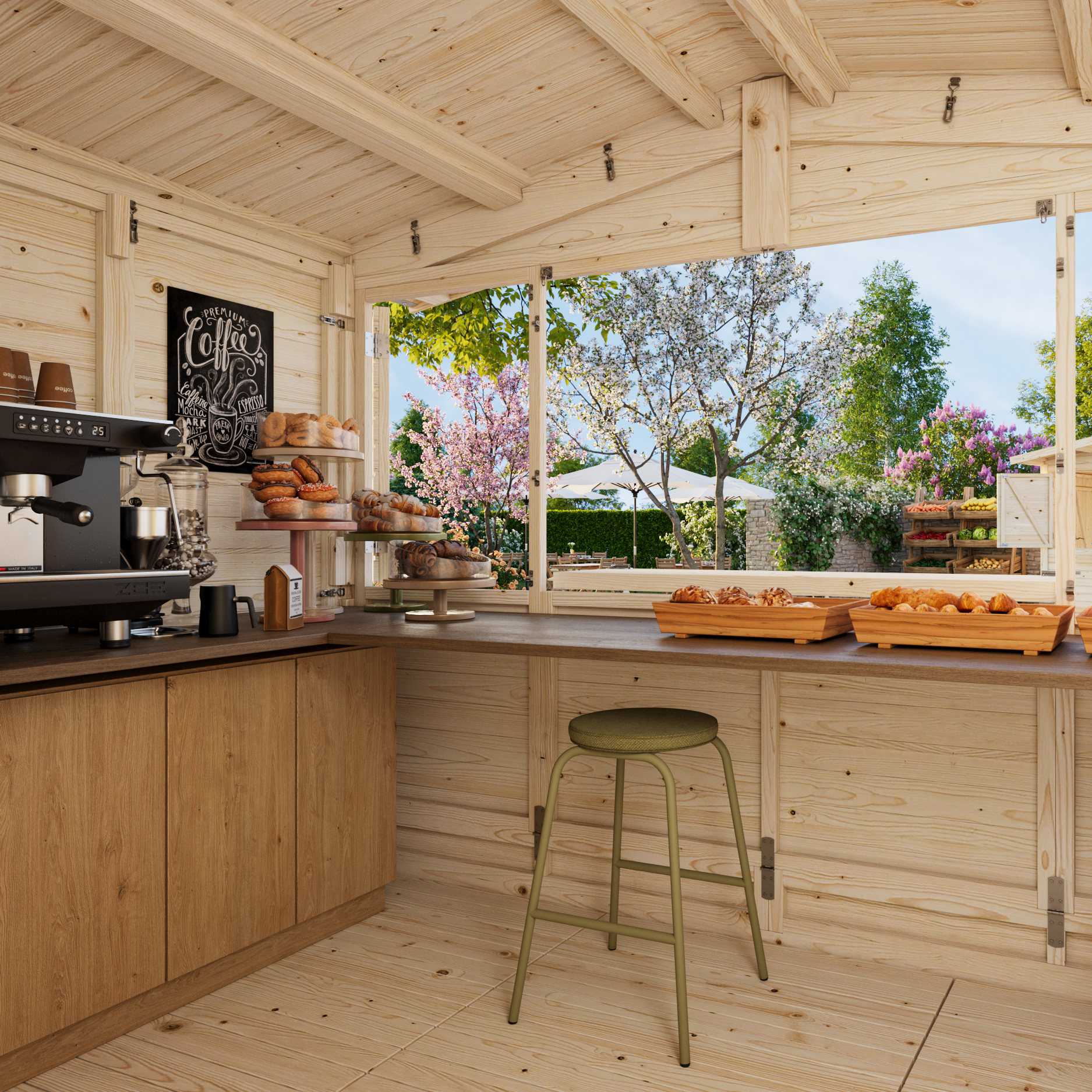 Kiosk Palmako Marian 6,2 m2 Sammenleggbar