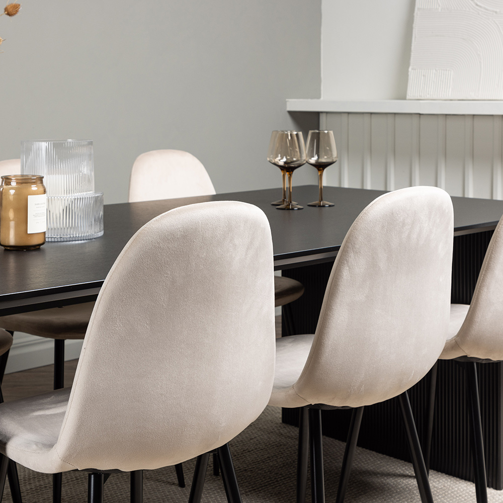 Spisegruppe Venture Home Vail med 6 Polar Stoler Fløyel