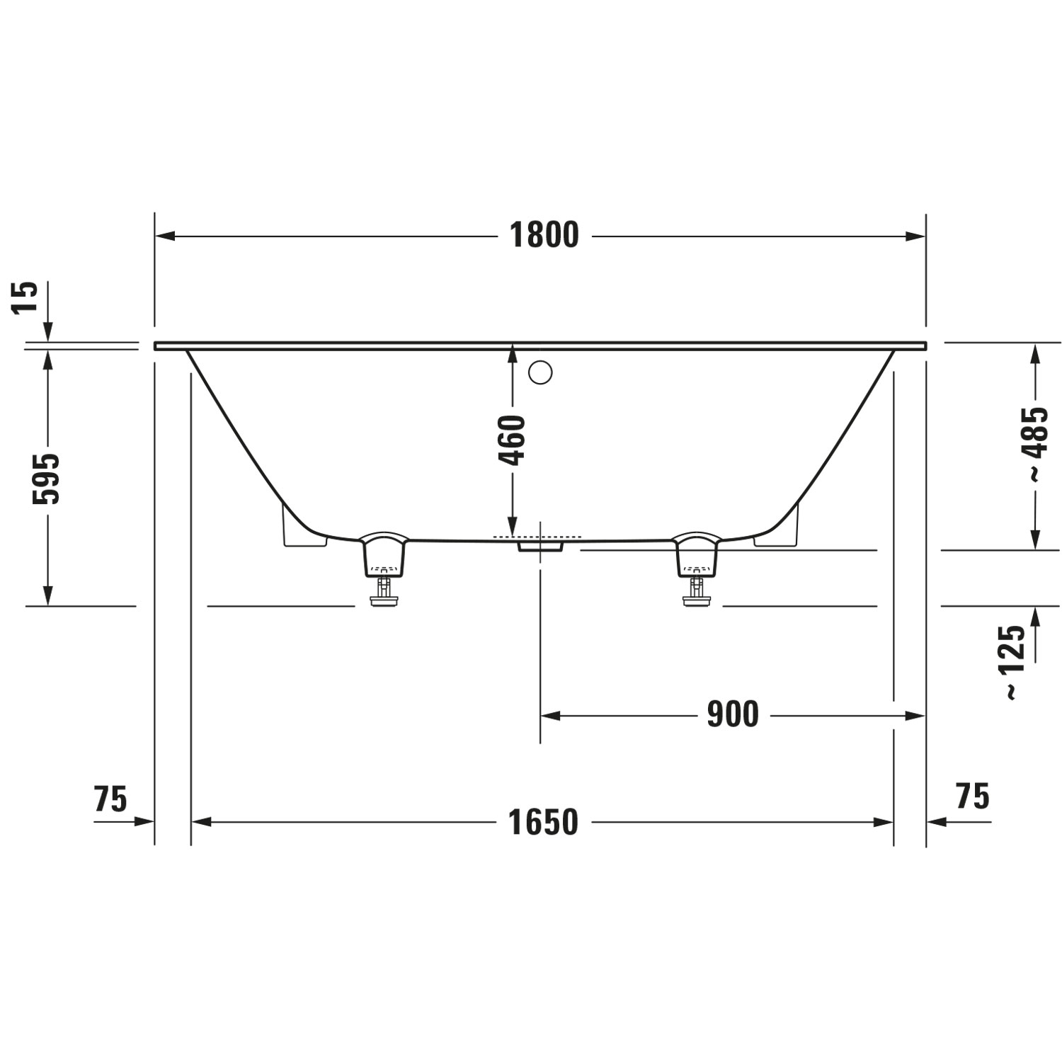Badkar Grönblå Matt 1800x800 mm Grönblå