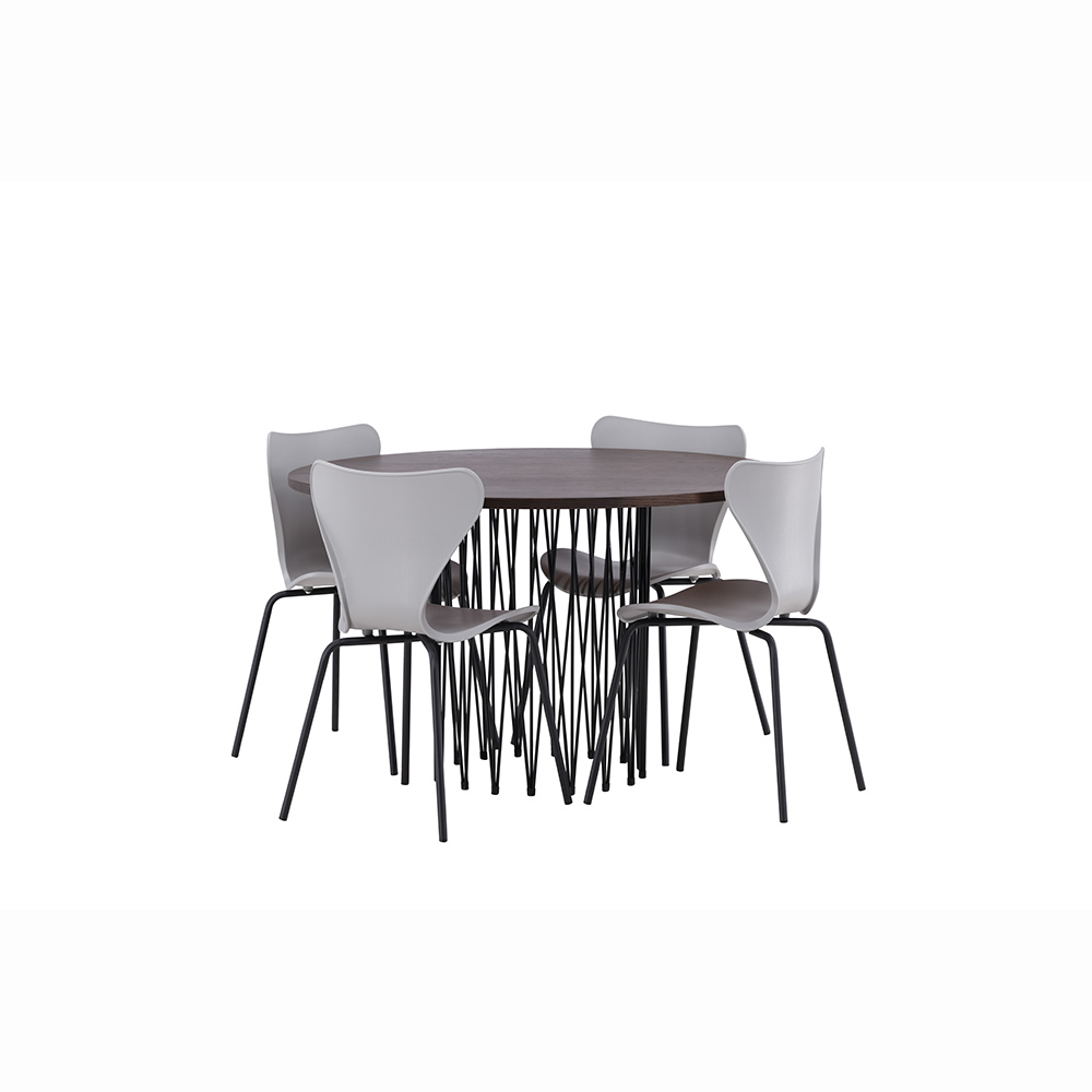 Spisegruppe furniture/fashion Stone med 4 Estes Stoler