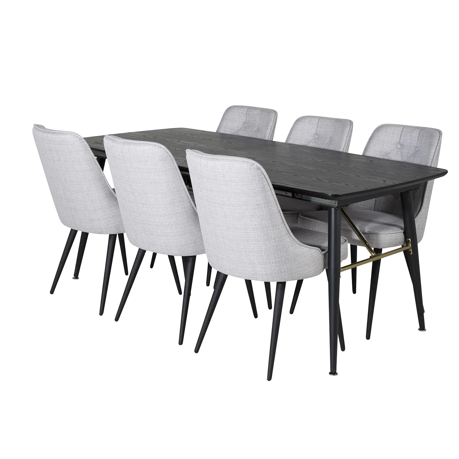 Spisegruppe Venture Home Gold med 6 Velvet Deluxe Stoler
