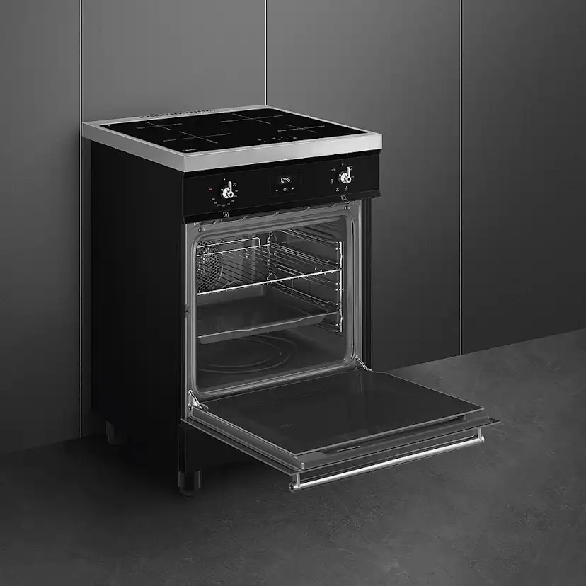 Induksjonsovn Smeg C6IMMBT2 Sort Ovn med Induksjonsplate