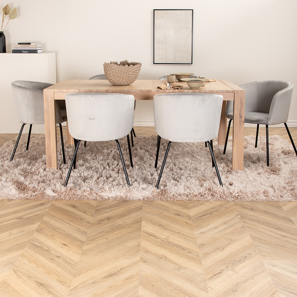 Spisegruppe Venture Home Shy med 6 Bergen Stoler Fløyel