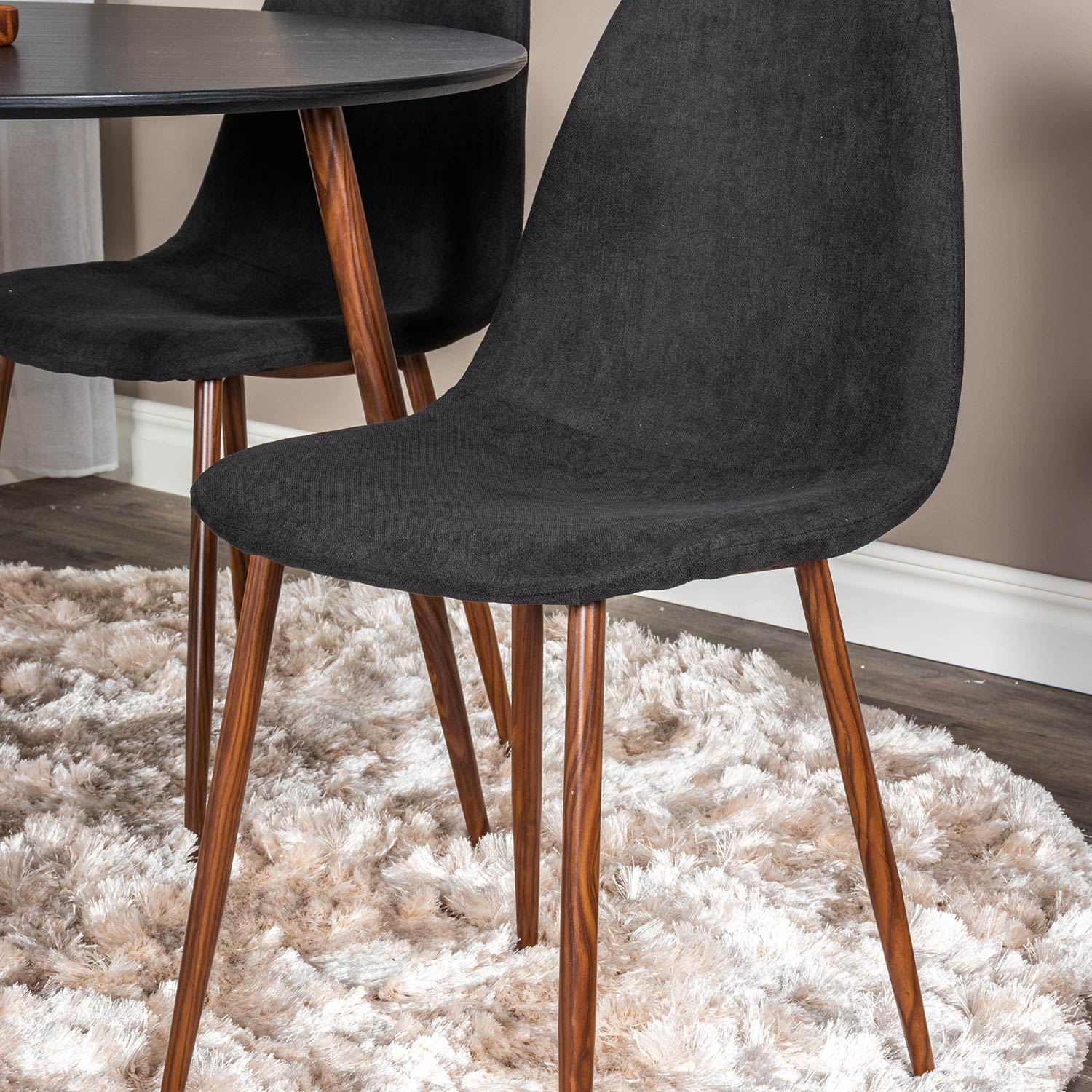 Spisegruppe Venture Home Plake med 4 Pobbie Stoler Polyester Rundt