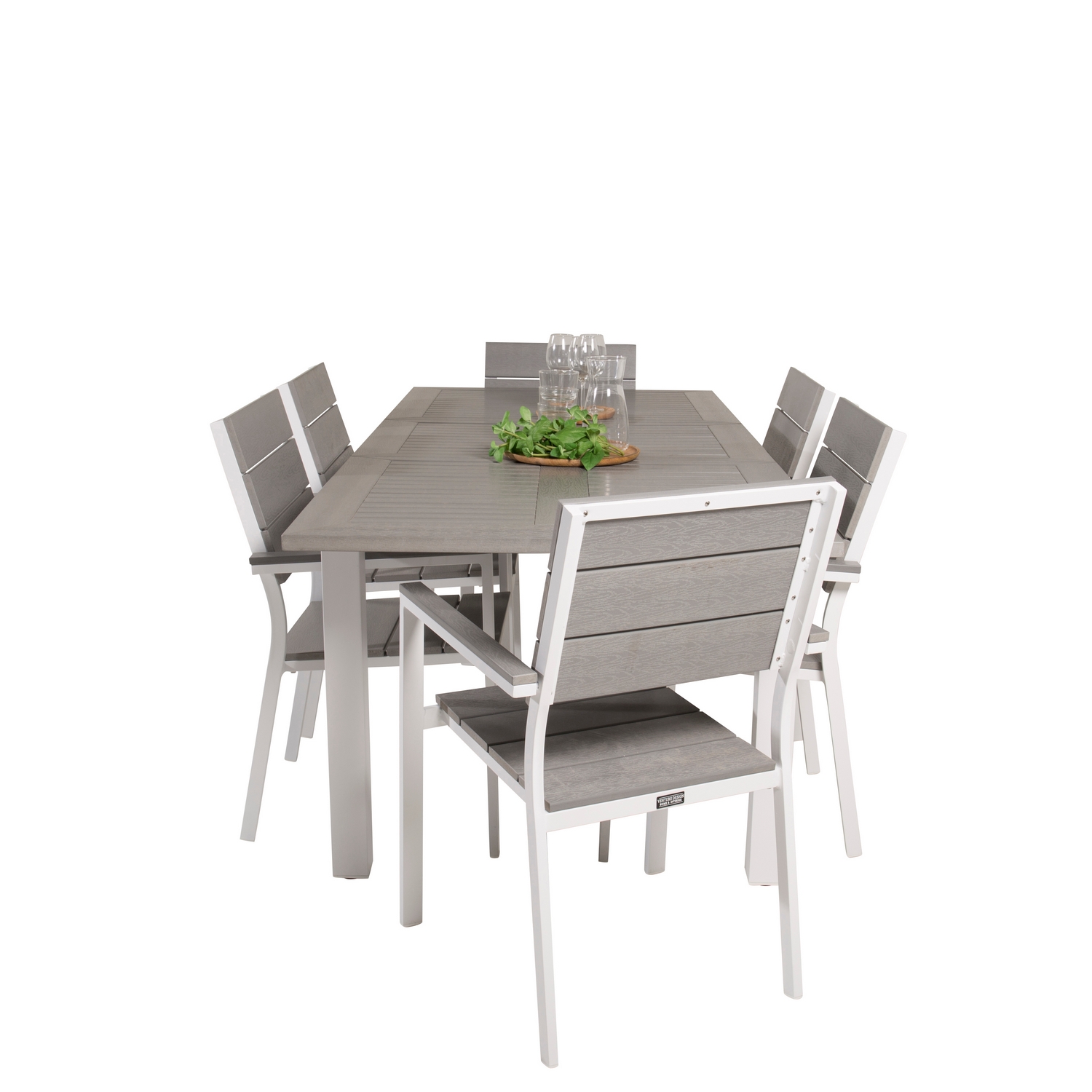 Spisegruppe Venture Home Aleyna 152/210 med 6 Lova Spisestoler