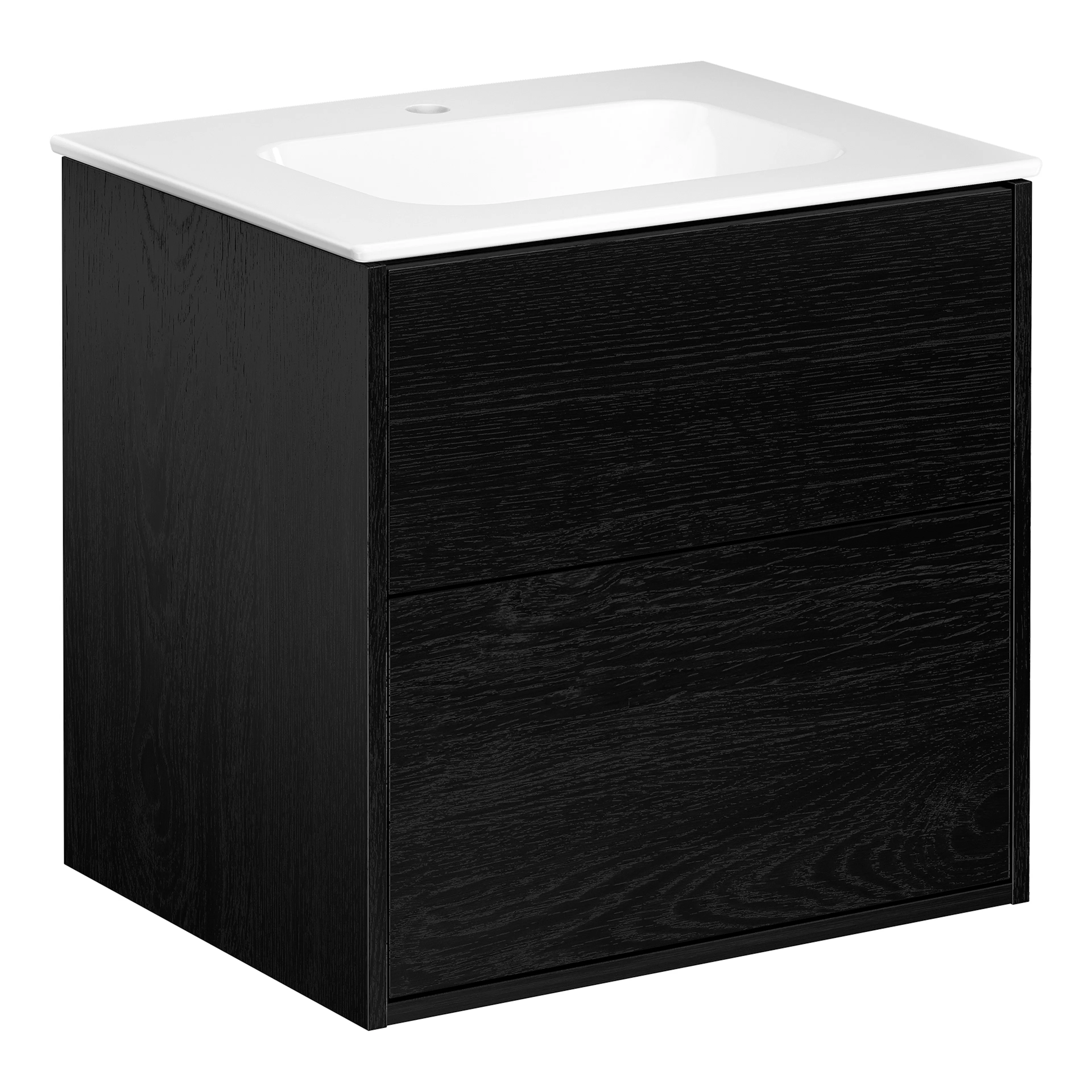 Artic Kommod 60 Svart askfaner med tvtst Vit Sort Ask, med hvitt Servant og 1 blandehull