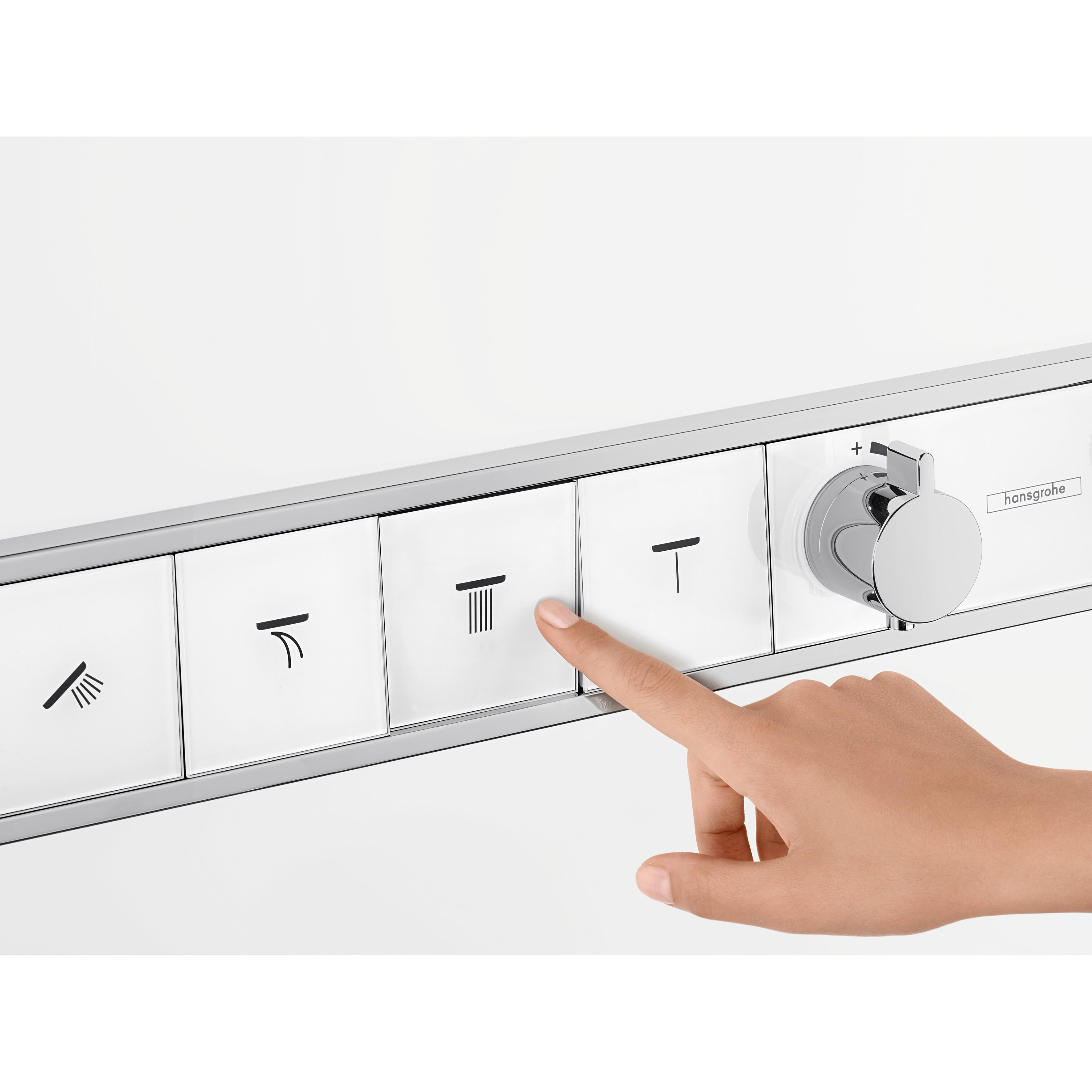 RainSelect Termostat för inbyggnad 4 funktioner Hvit/Krom