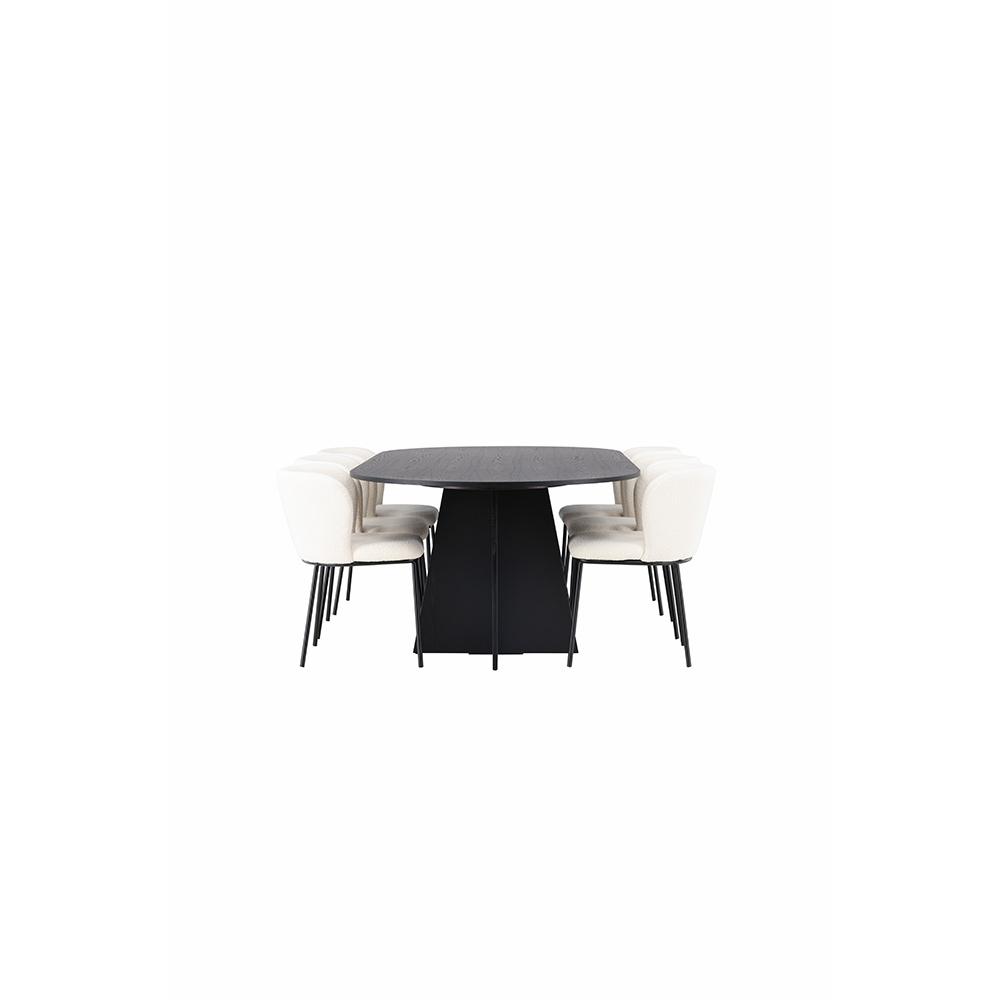 Spisegruppe Venture Home Bootcut med 6 stk Edina Stoler