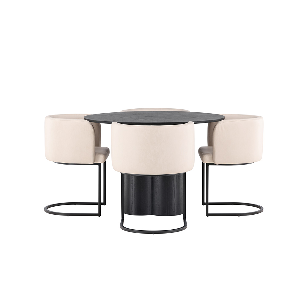 Spisegruppe Venture Home Olivia Ø 110 cm med 4 Simrishamn Stoler